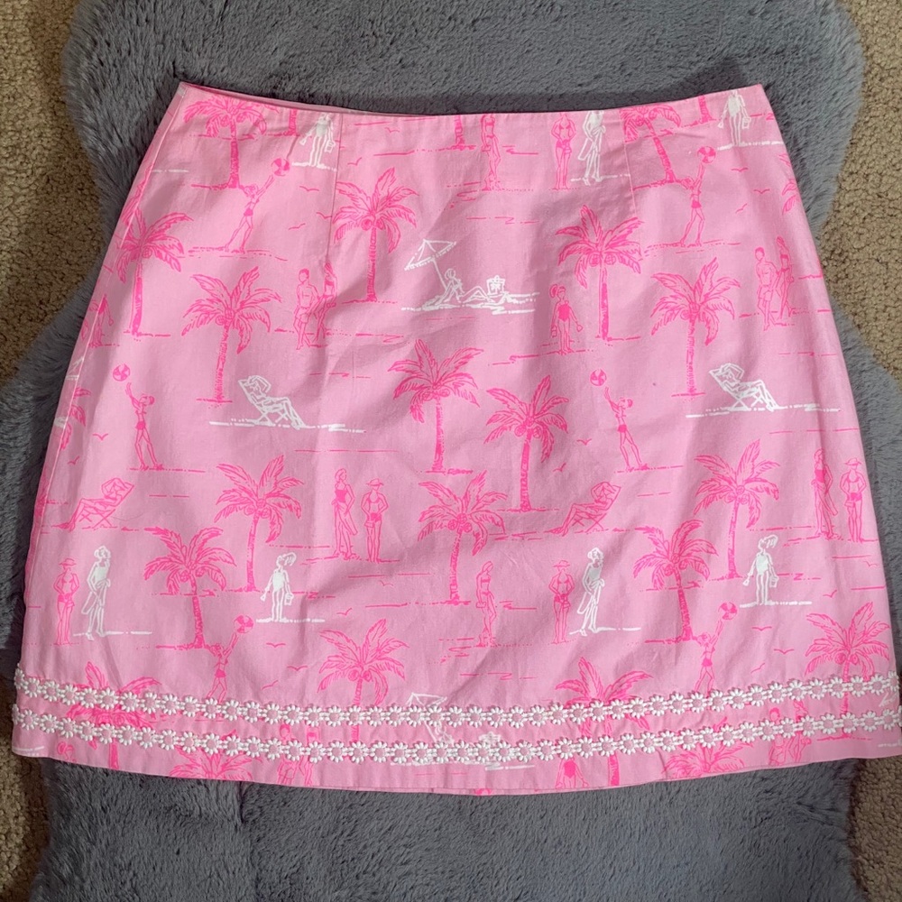 Lilly Pulitzer Brazilian Avenue Pink Skirt RARE